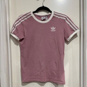 Adidas Mauve Tee with White Accents